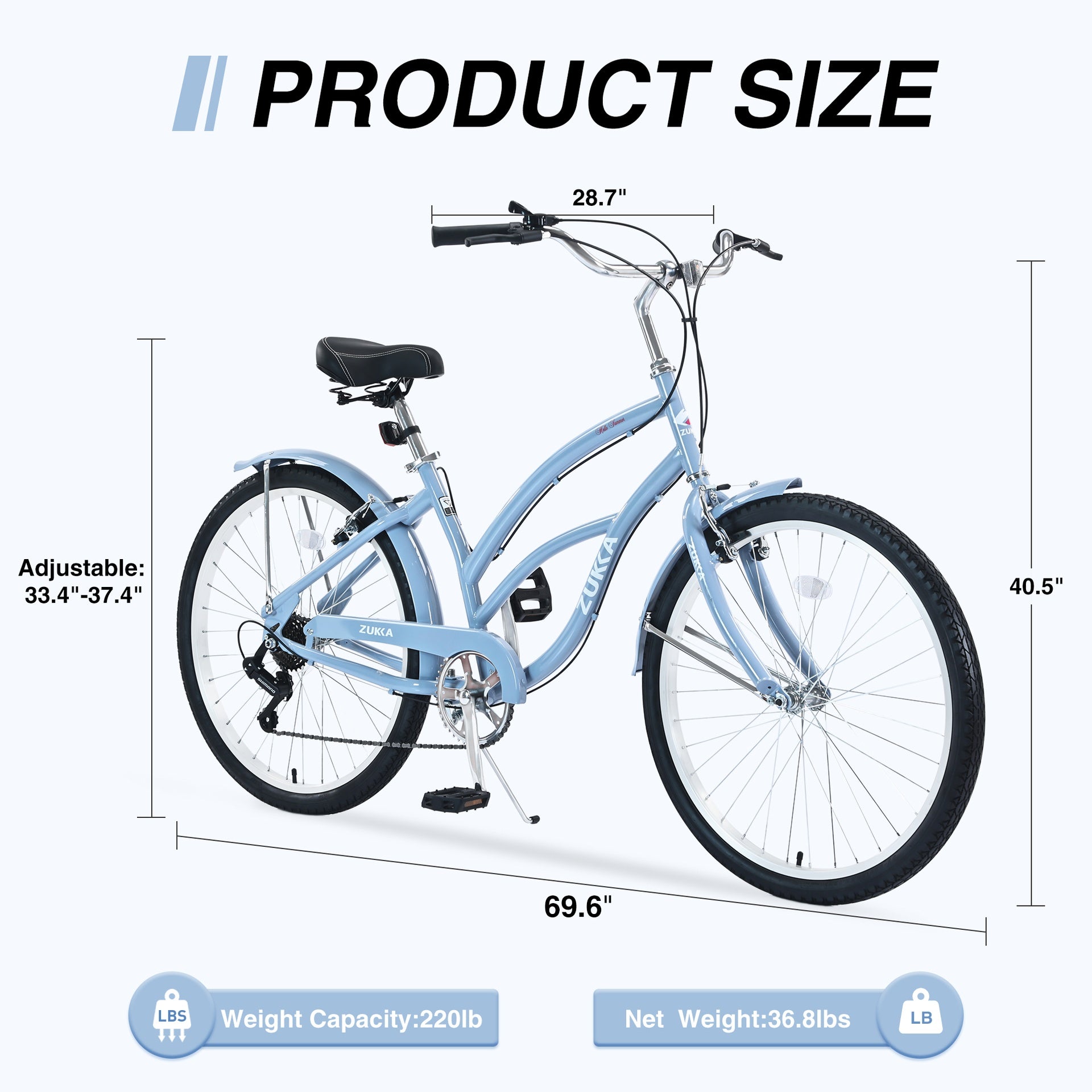 7 Speed Bicycles,  Multiple Colors 26"Inch  Beach Cruiser Bike