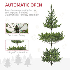 HOMCOM 6ft Artificial Christmas Tree, Sparse Realistic Cedar Tree with 1933 Tips, Easy Assembly, Hinged Xmas Tree for Home Office Holiday, Green