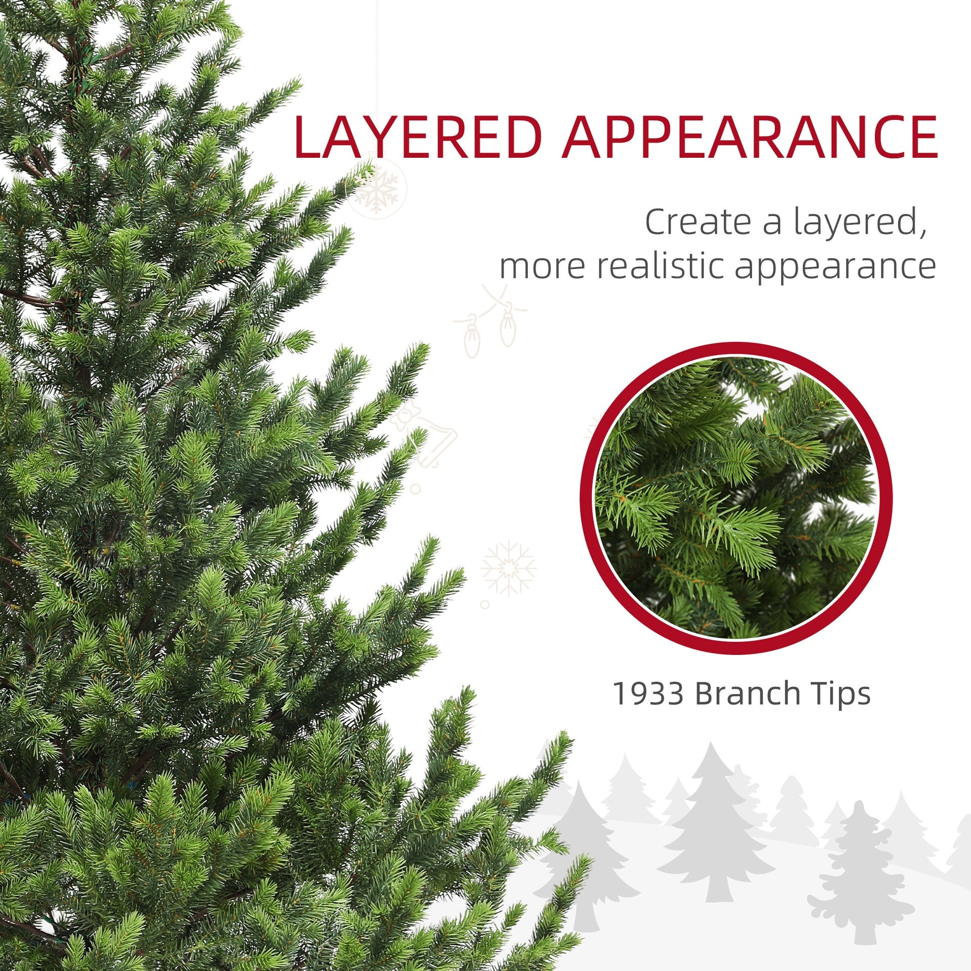 HOMCOM 6ft Artificial Christmas Tree, Sparse Realistic Cedar Tree with 1933 Tips, Easy Assembly, Hinged Xmas Tree for Home Office Holiday, Green