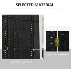 HOMCOM Room Divider, 6 Panel Folding Privacy Screen, 5.6' Tall Freestanding Wall Partition for Home Office, Bedroom, Black