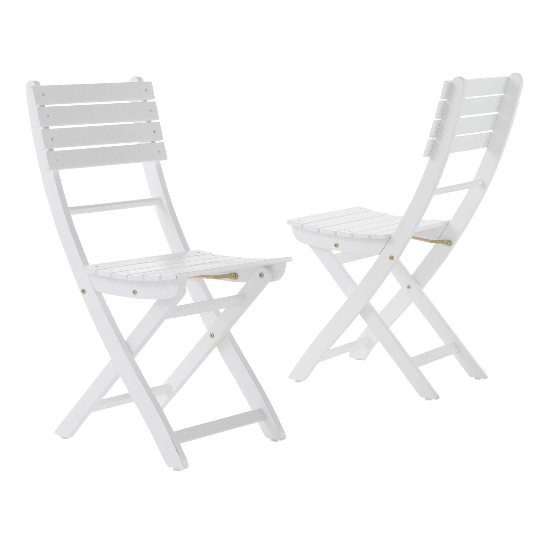 Outdoor Acacia Wood Folding Dining Chair (Set of 2),White