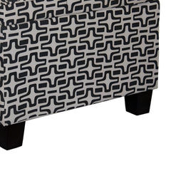 18" Tall Storage Ottoman, Geometric Star Print
