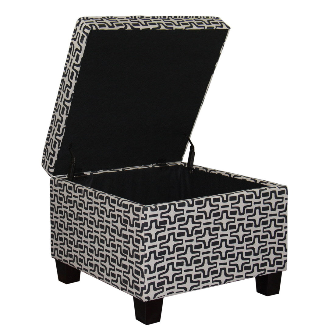 18" Tall Storage Ottoman, Geometric Star Print