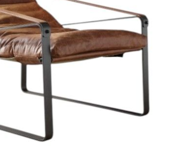Quoba Cocoa Top Grain Leather Accent Chair