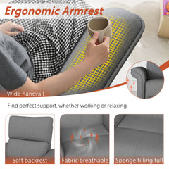 270° Power Swivel Rocker Recliner Chair for Adult,Rocking Glider Nursery Recliner for Small Spaces,Fabric Rocking Chair for Nursery,Single Sofa Recliner for Home Theater Living Room Bedroom(Dark Gray)