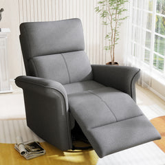 270° Power Swivel Rocker Recliner Chair for Adult,Rocking Glider Nursery Recliner for Small Spaces,Fabric Rocking Chair for Nursery,Single Sofa Recliner for Home Theater Living Room Bedroom(Dark Gray)