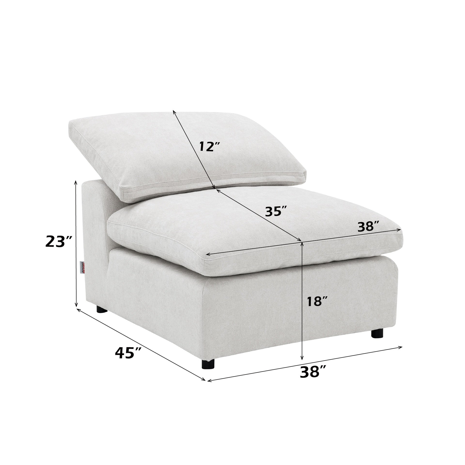 Naveen Ivory Linen 6Pcs Modular Sectional