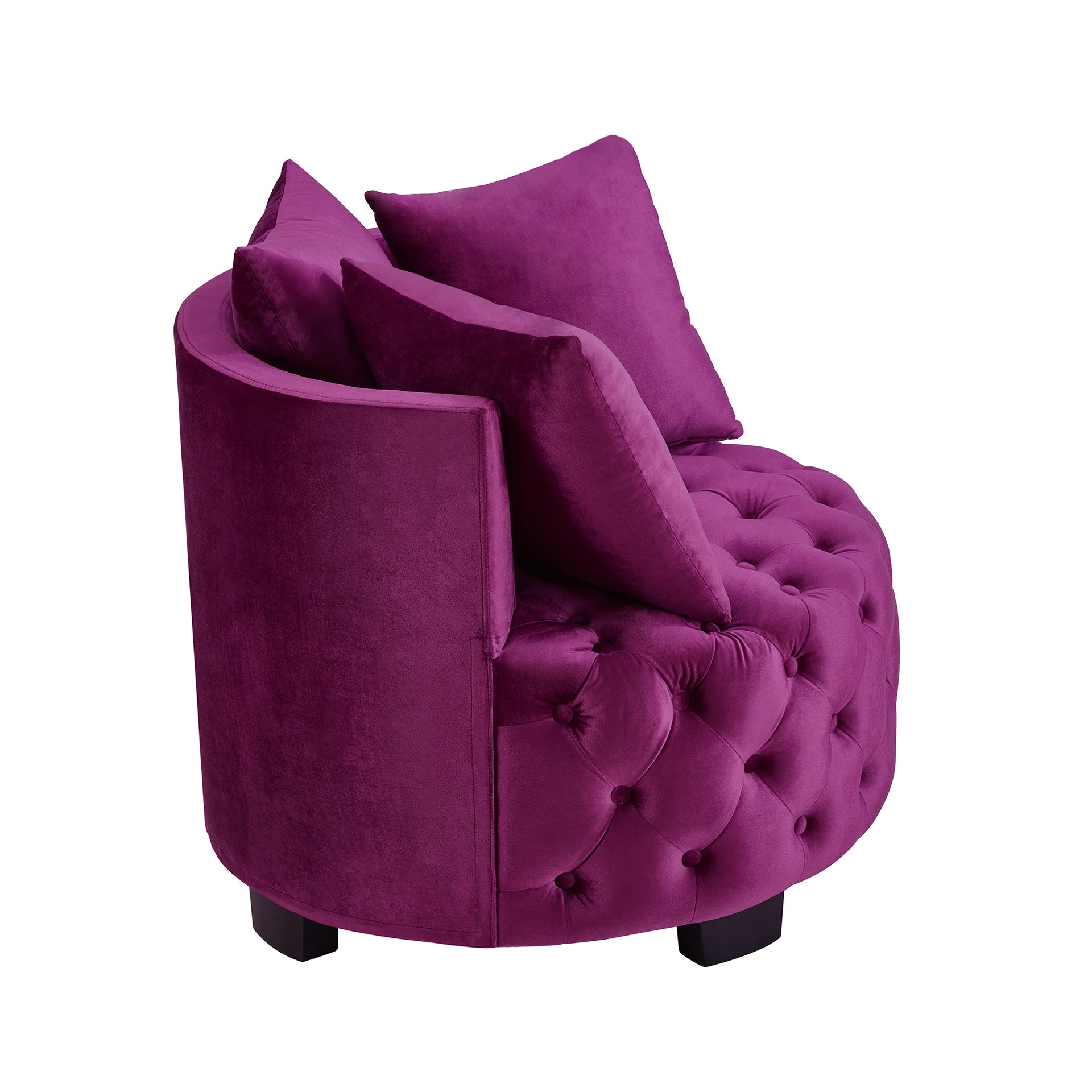 Contemporary Upholstered Tufted Leisure Chair Accent Chair,Violet