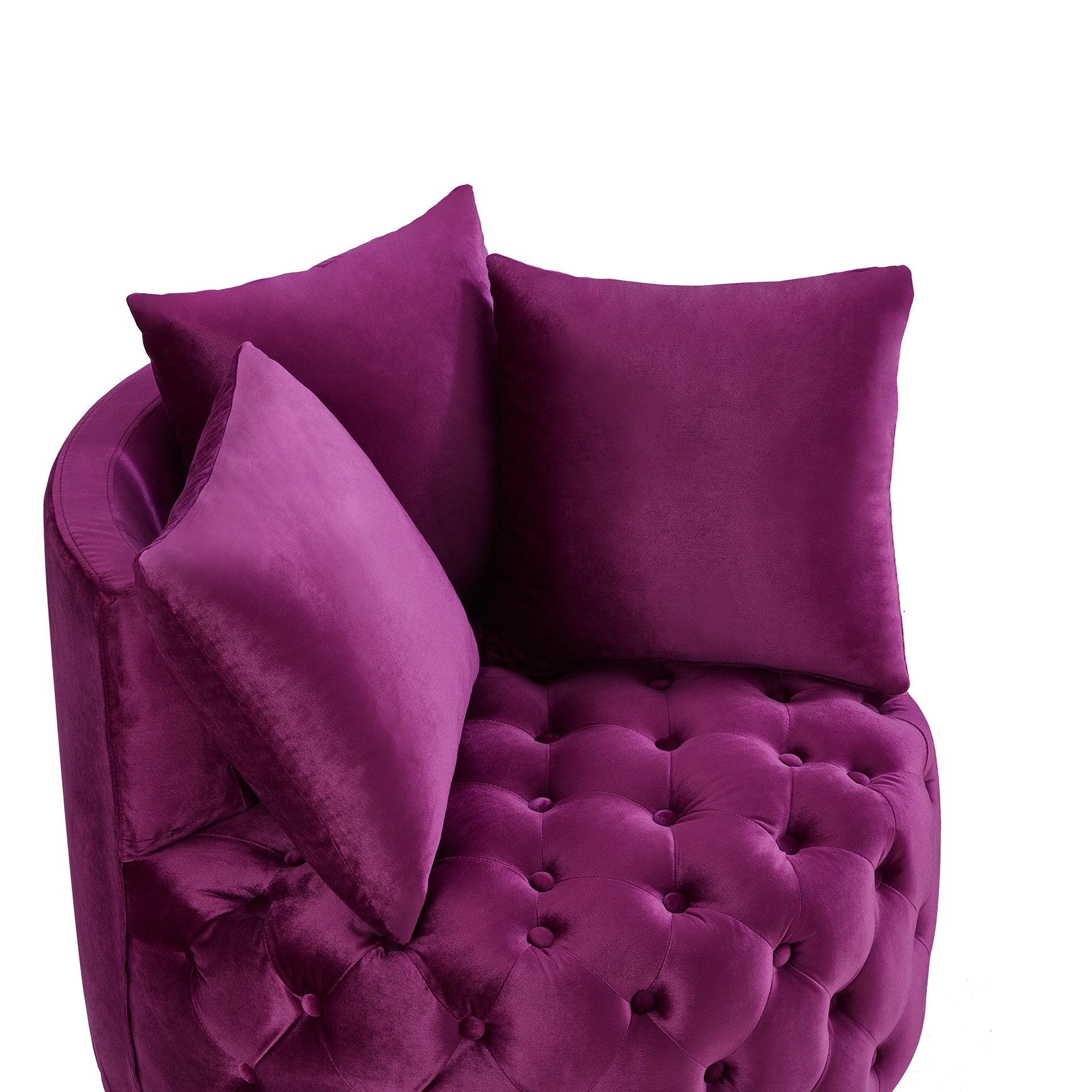 Contemporary Upholstered Tufted Leisure Chair Accent Chair,Violet