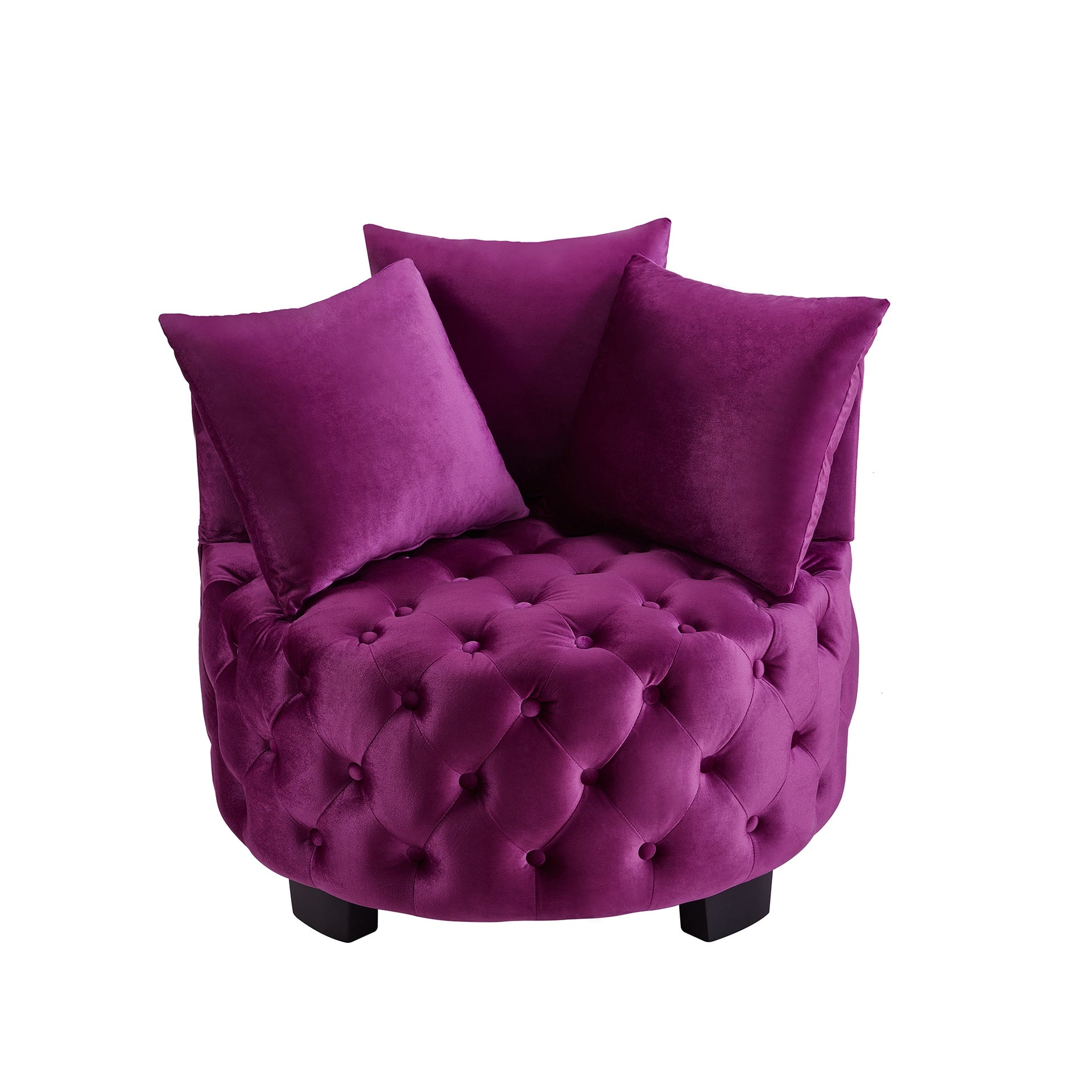 Contemporary Upholstered Tufted Leisure Chair Accent Chair,Violet