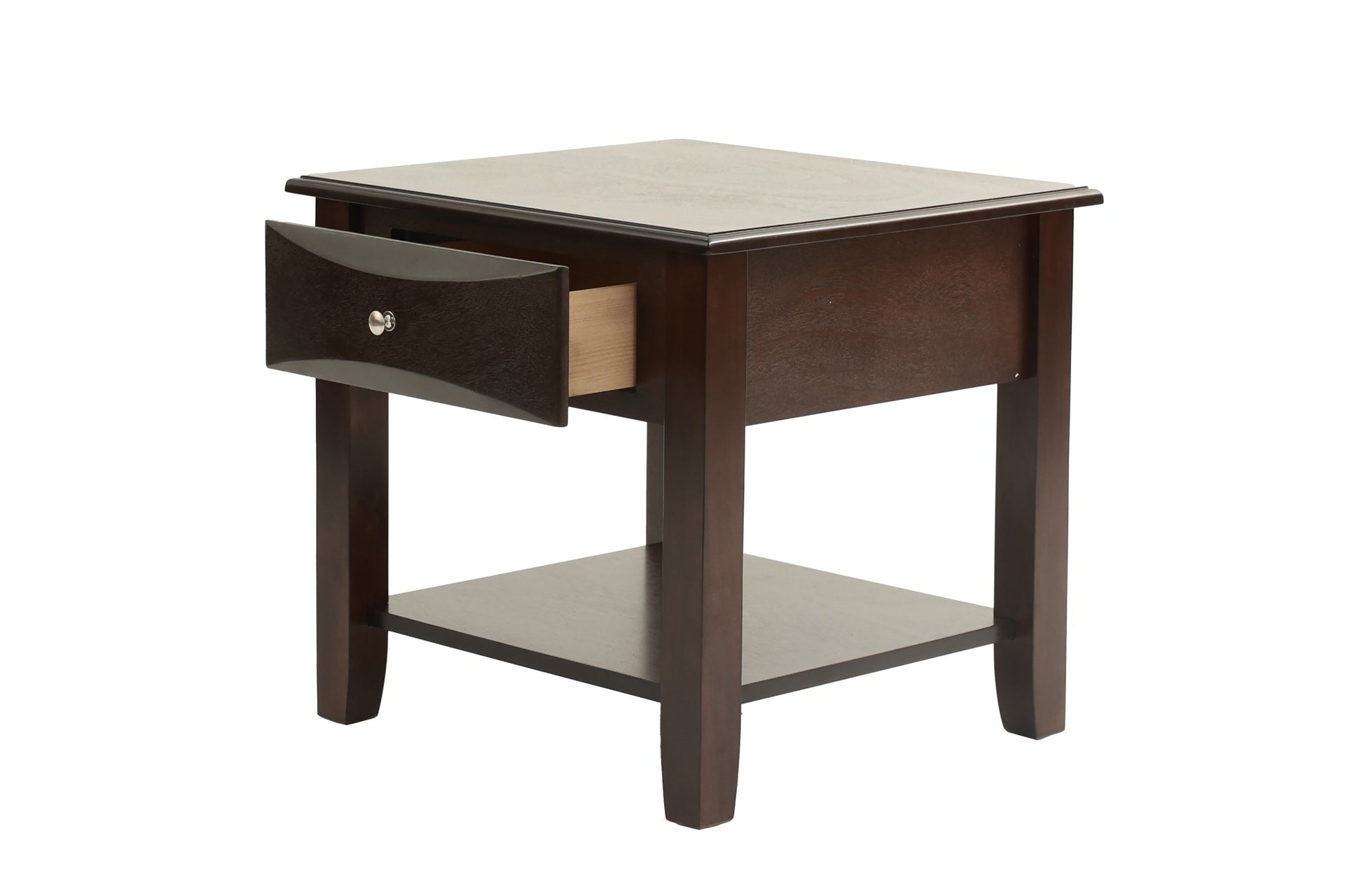 Espresso Finish 4pc Occasional Tables Set Living Room Coffee And Console Table 2x End Tables Wooden Classic Drawers Open Storage Shelf Base