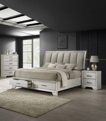 1pc Contemporary Style Storage Drawers Chest Bedroom Solid Wood Wooden Furniture White Mist Finish