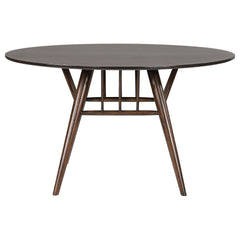 Shirley Dark Walnut 5-piece Round Dining Table Set