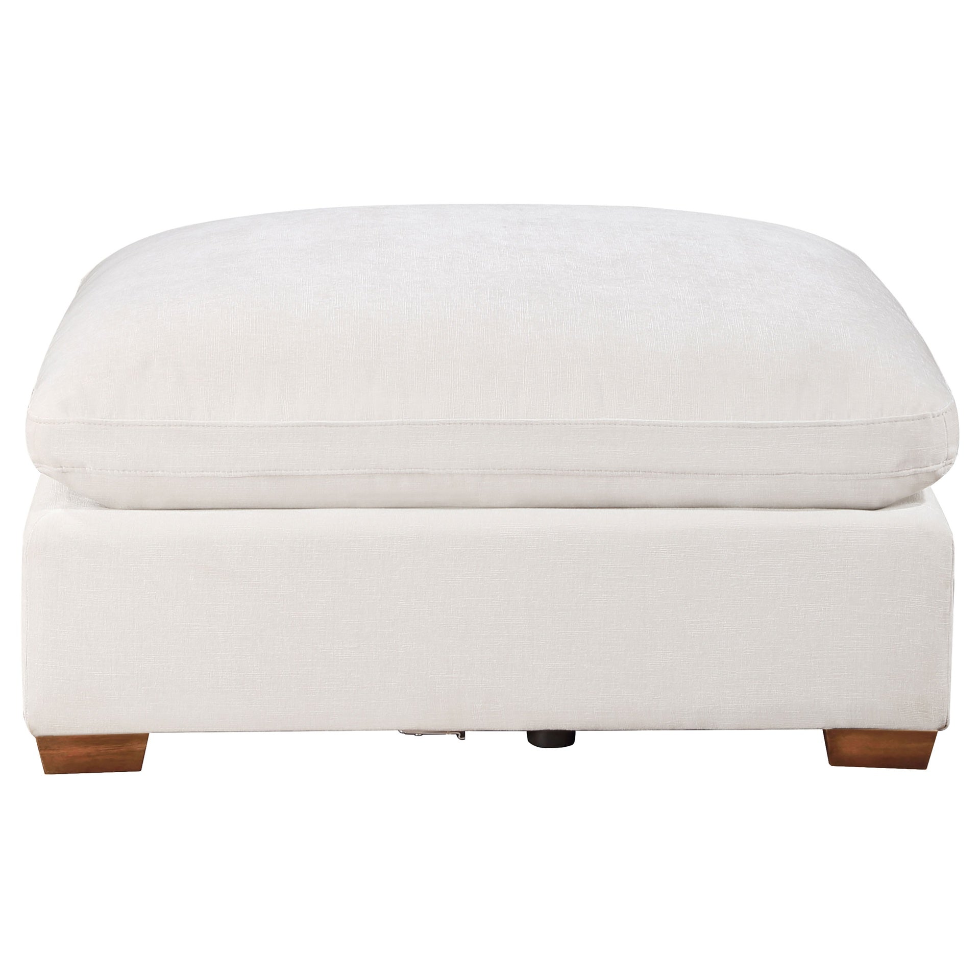 Zachary Ivory Upholstered Ottoman