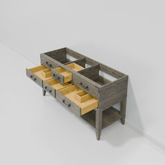 Grey Oak Double Bath Vanity 60 in. W x 22 in. D