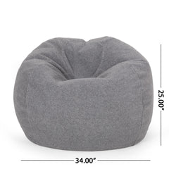 Kavel 3 Foot Rounded Bean Bag, Gray