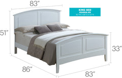 Stylish Casual King Bed In White Finish