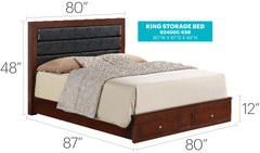 Elegant Cherry King Storage Bed