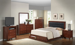 Elegant Cherry King Storage Bed