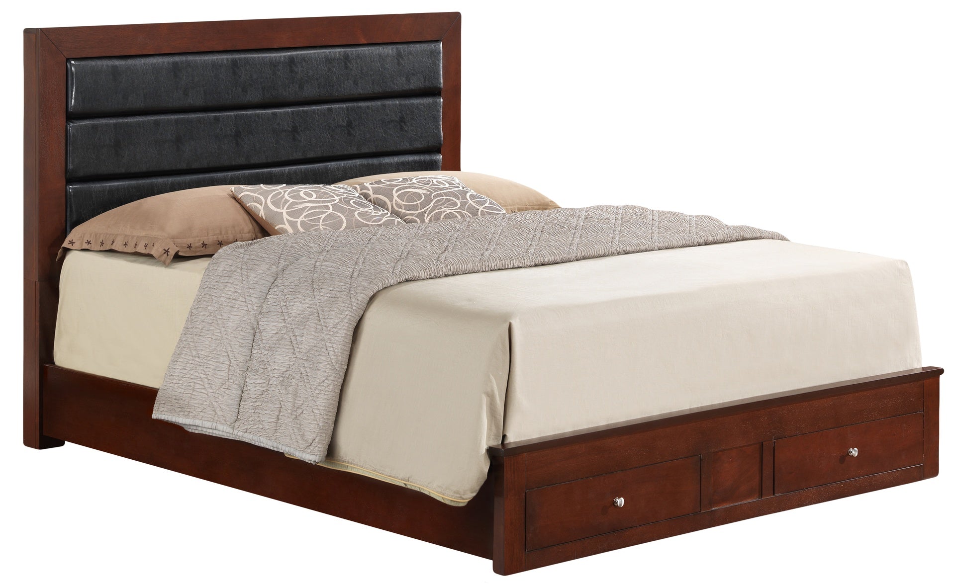Elegant Cherry King Storage Bed