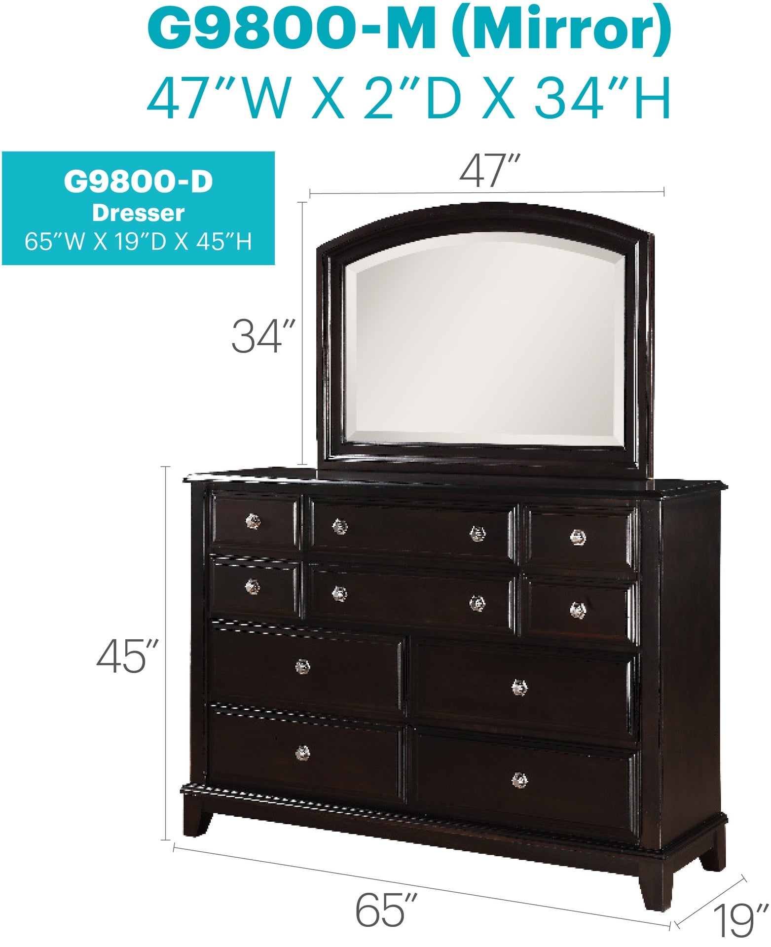 Ashford G9800-D Dresser , Cappuccino