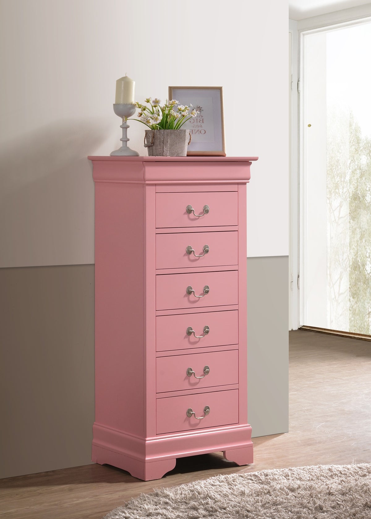 Louis Phillipe G3104-LC Lingerie Chest , Pink