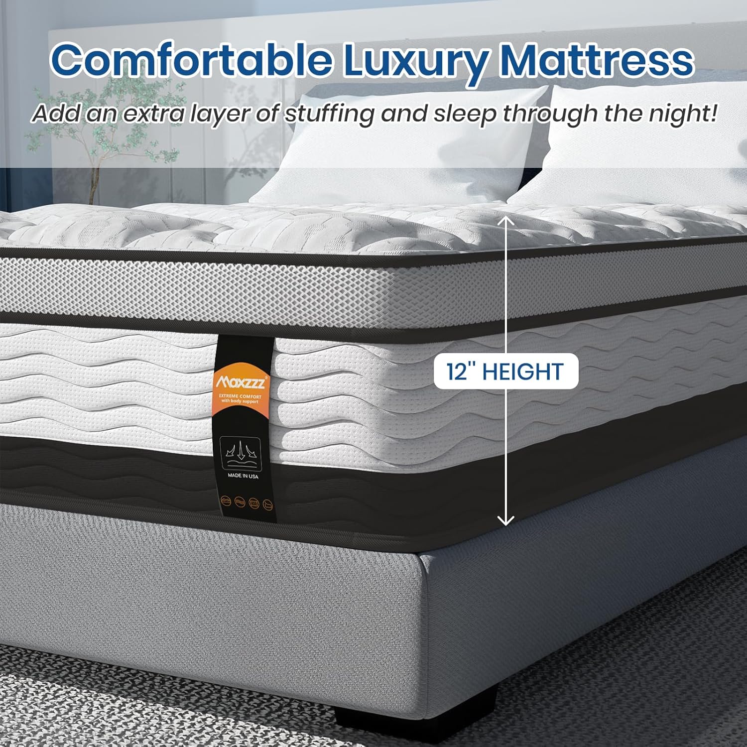14 inch Full Hybrid Mattress in a Box, Cooling Gel Infused Memory Foam and Pocket Spring Mattress, Medium Firm, 54 x 74 inches