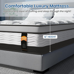 14 inch Full Hybrid Mattress in a Box, Cooling Gel Infused Memory Foam and Pocket Spring Mattress, Medium Firm, 54 x 74 inches