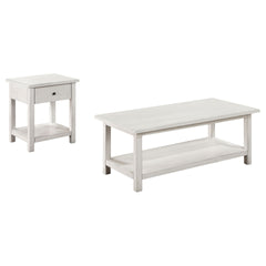 Castleton White 2-piece Coffee and 1-drawer End Table Set