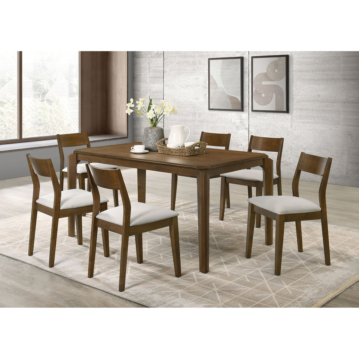 Warren Dark Brown 7-piece Rectangular Dining Set