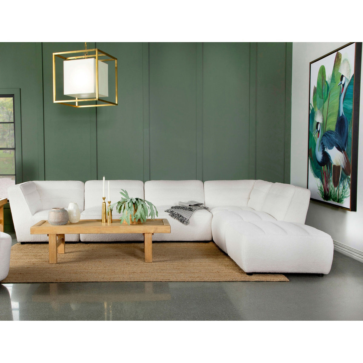 Nevve Natural 6-piece Upholstered Tufted Sectional