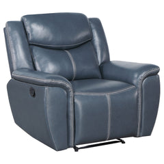 Brier Blue Upholstered Padded Arm Recliner Chair