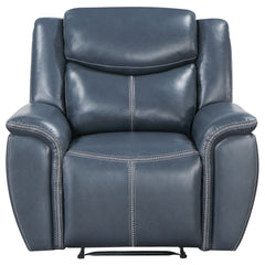 Brier Blue Upholstered Padded Arm Recliner Chair