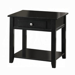 Black End Table with Bottom Shelf