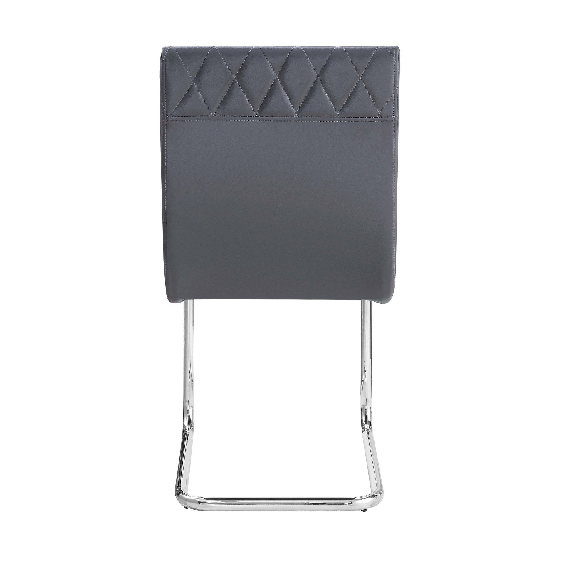 Grey and Chrome Side Chair with Sled Base (Set of 2)