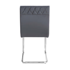 Grey and Chrome Side Chair with Sled Base (Set of 2)