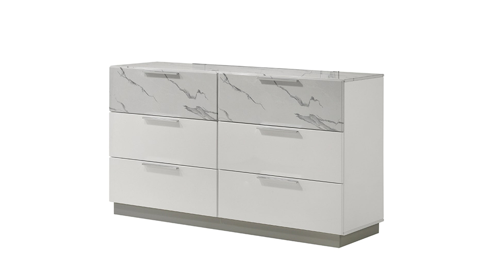 Mist Queen 5-Piece Set – Two-Tone High-Gloss Marble & Lacquer Finish with LED Lighting, Spacious Velvet-Lined Storage White (CA Inventory)