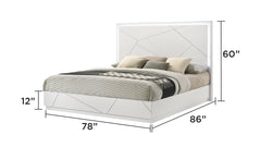 Manhattan King 5-Piece Bedroom Set – Modern Design with Lacquer Finish, Geometric Accents, and LED Lighting(NJ Inventory)