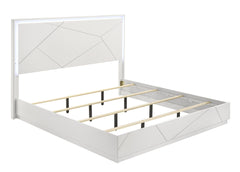 Manhattan King 5-Piece Bedroom Set – Modern Design with Lacquer Finish, Geometric Accents, and LED Lighting(NJ Inventory)