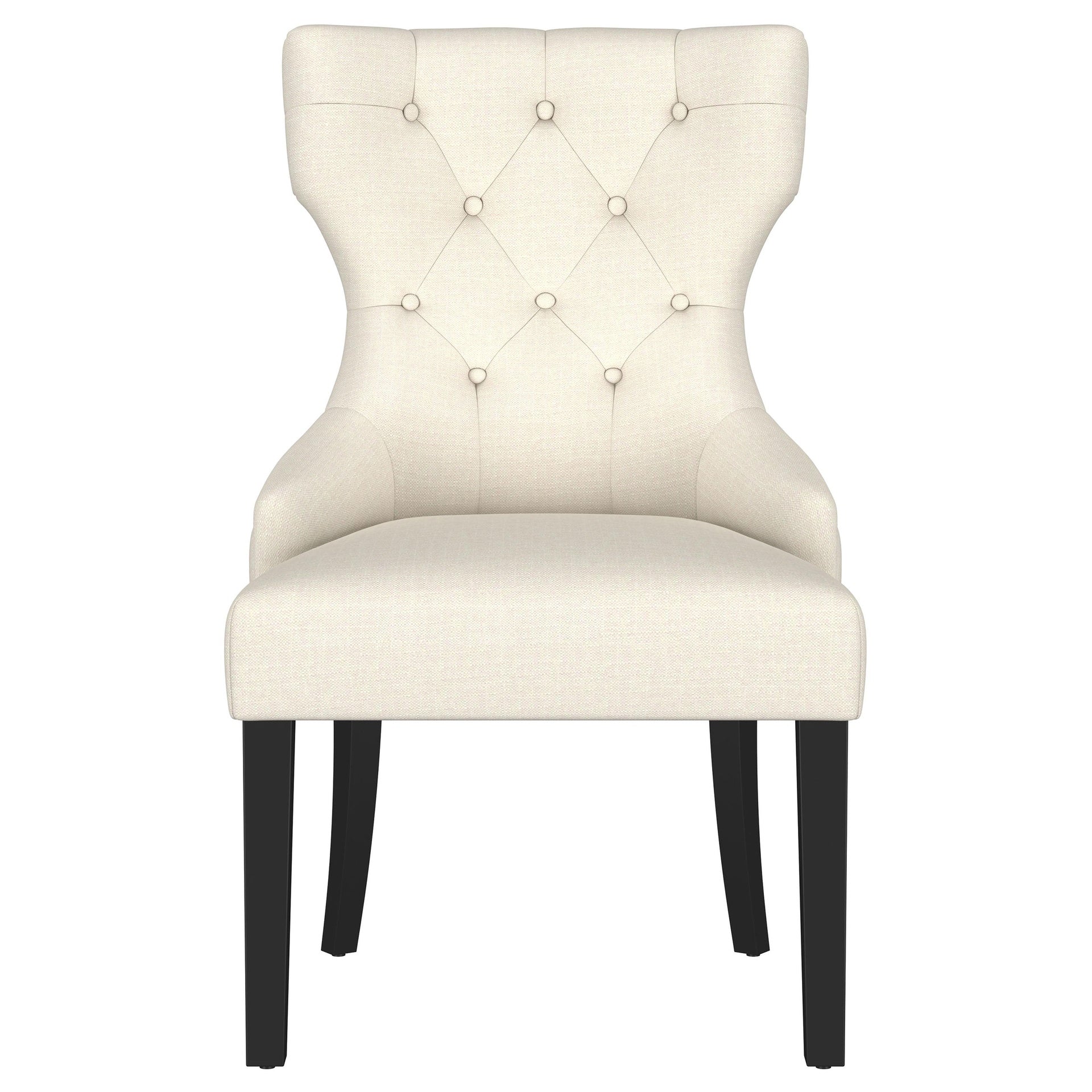 Gillian Beige and Black Fabric Upholstered Dining Side Chair