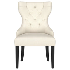 Gillian Beige and Black Fabric Upholstered Dining Side Chair