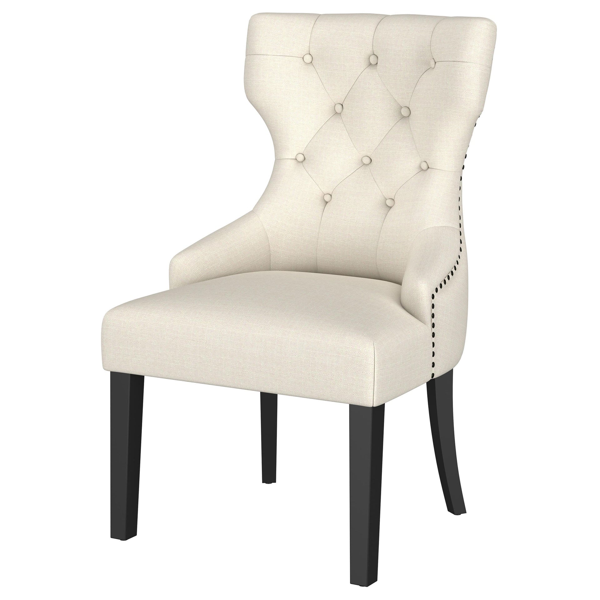 Gillian Beige and Black Fabric Upholstered Dining Side Chair