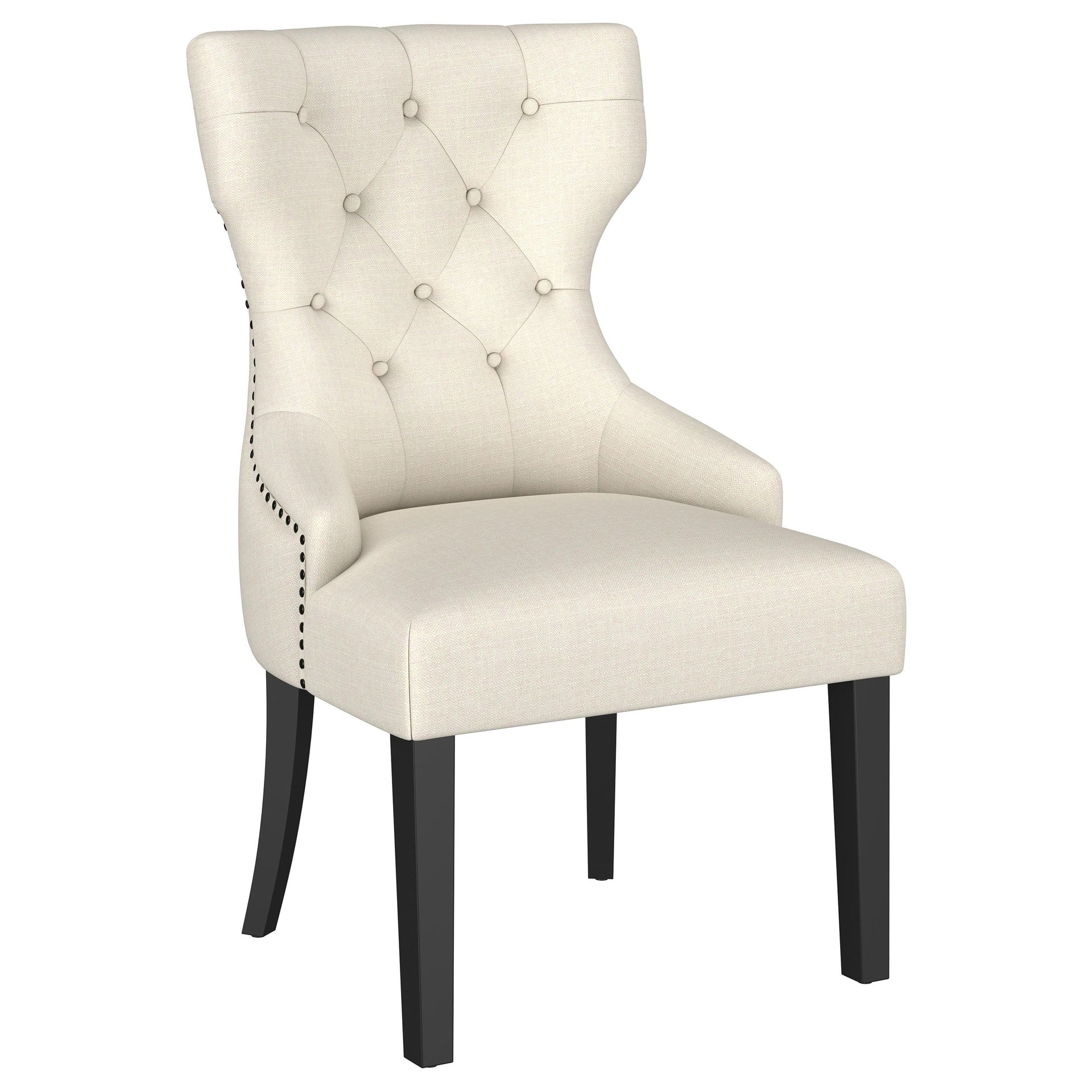 Gillian Beige and Black Fabric Upholstered Dining Side Chair