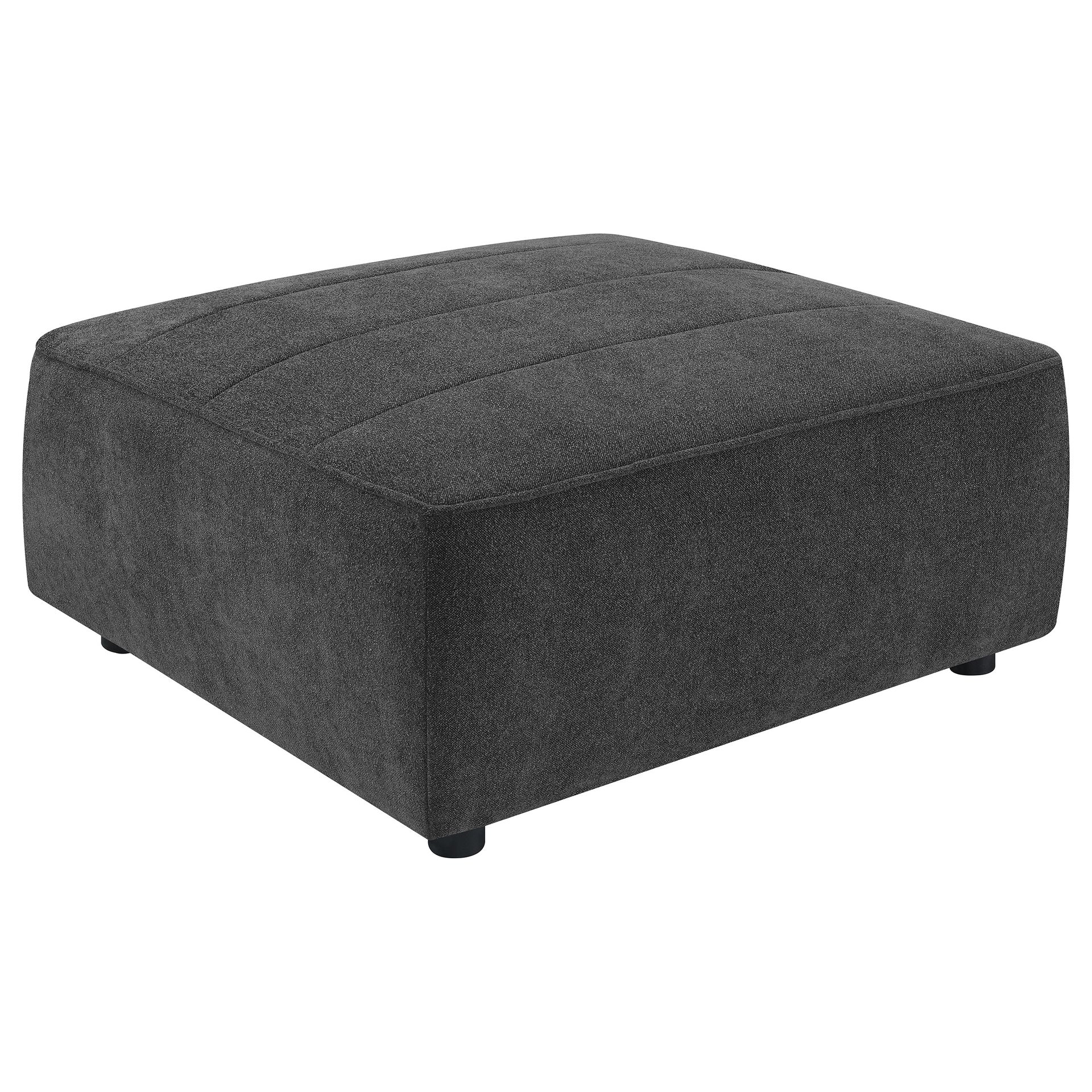 Ortega Dark Charcoal Square Upholstered Ottoman