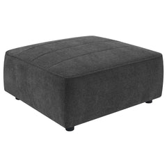 Ortega Dark Charcoal Square Upholstered Ottoman