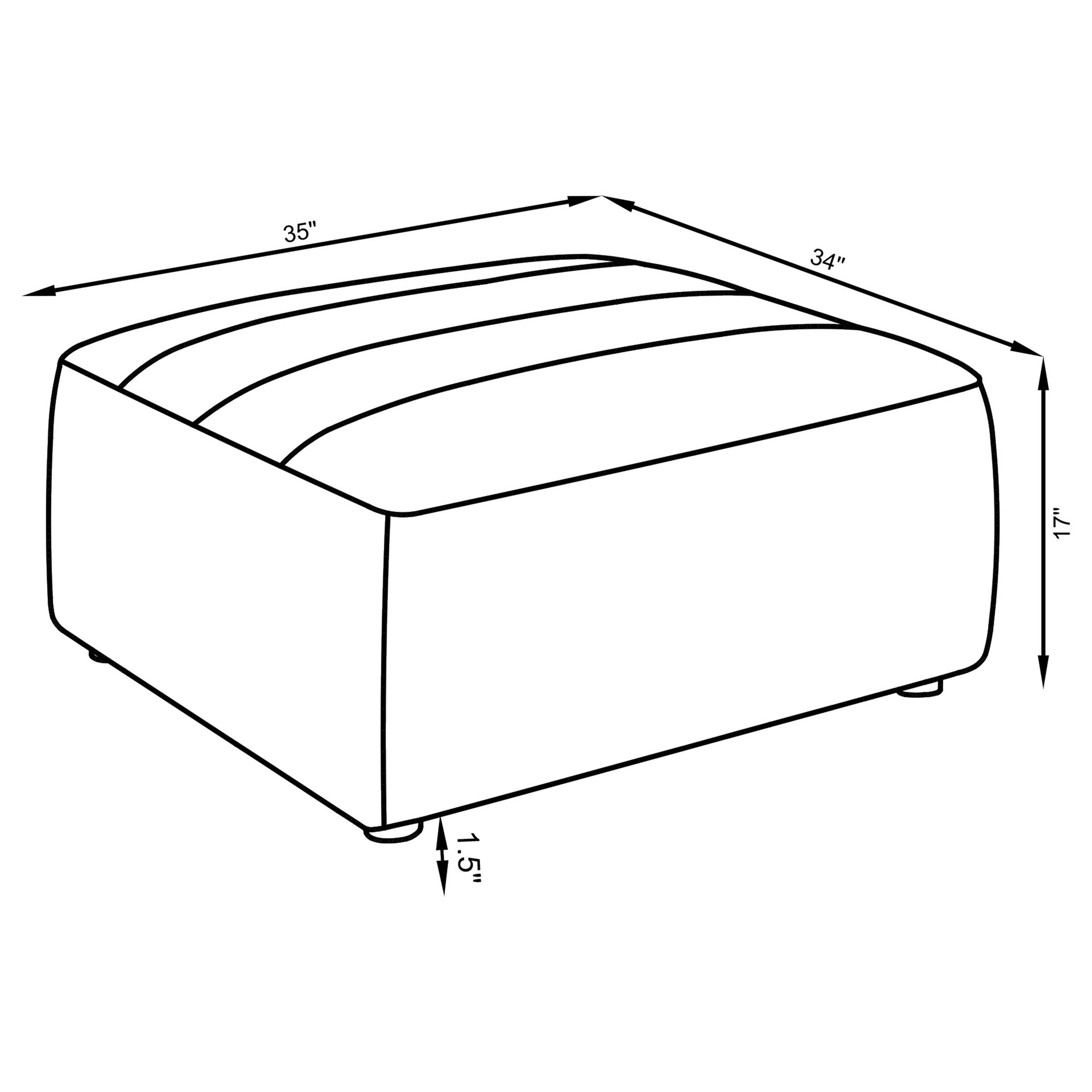 Ortega Dark Charcoal Square Upholstered Ottoman
