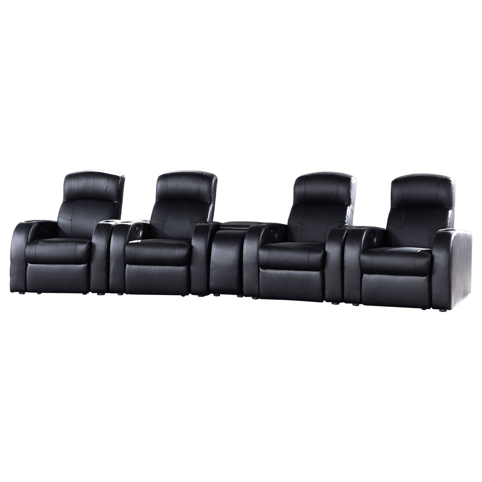 Greenfield Cyrus Black 4-seater Home Theater with Wedge Console
