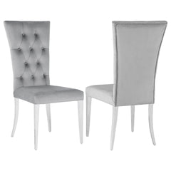 Allessandra Grey Tufted Back Side Chair (Set of 2)