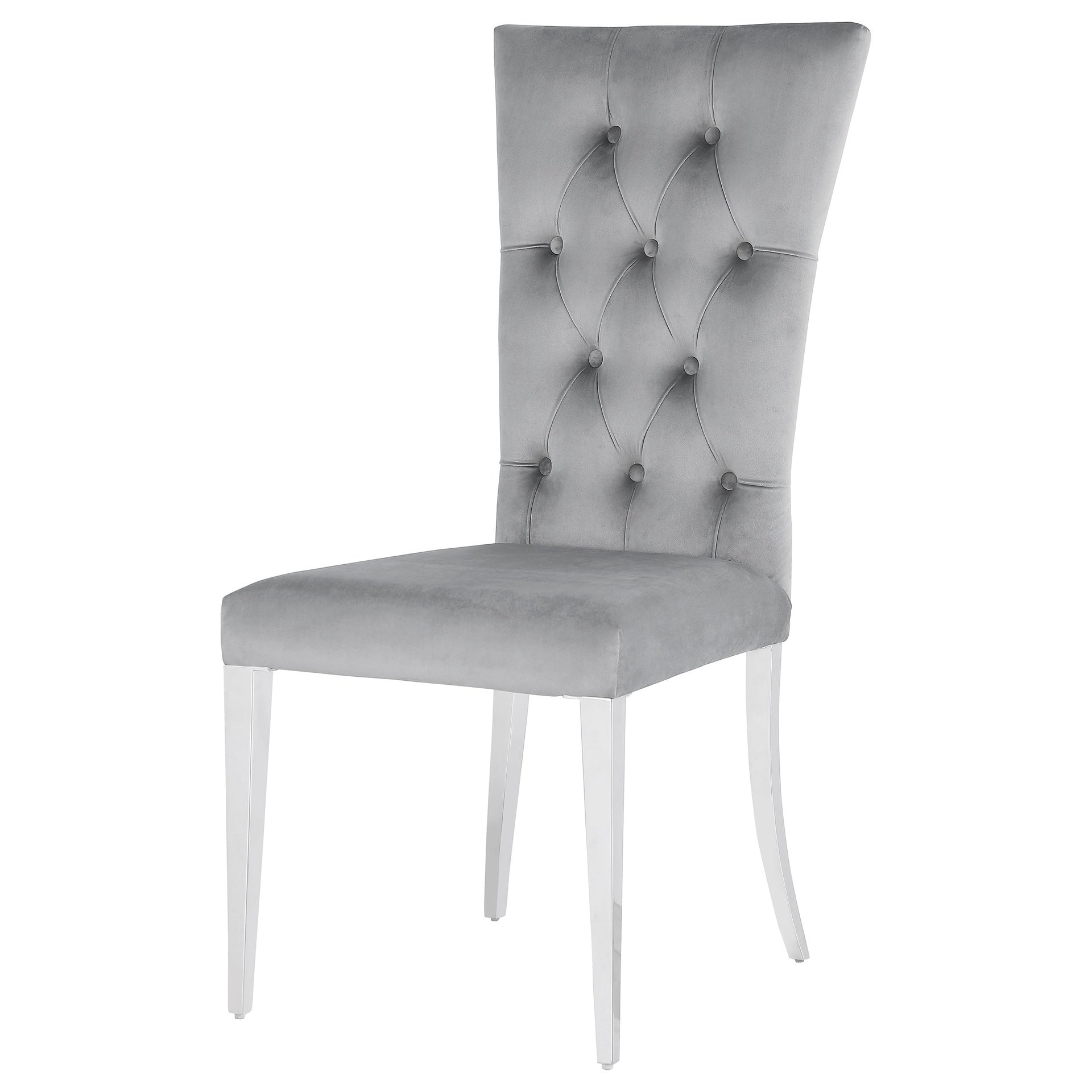 Allessandra Grey Tufted Back Side Chair (Set of 2)