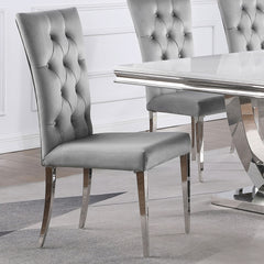 Allessandra Grey Tufted Back Side Chair (Set of 2)